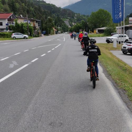 Auf dem Weg zur Radfahrübung am 9. Juni 2021