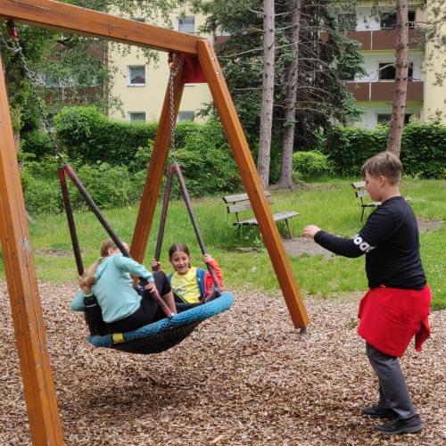 Nach der Radfahrübung ging's zum Spielplatz