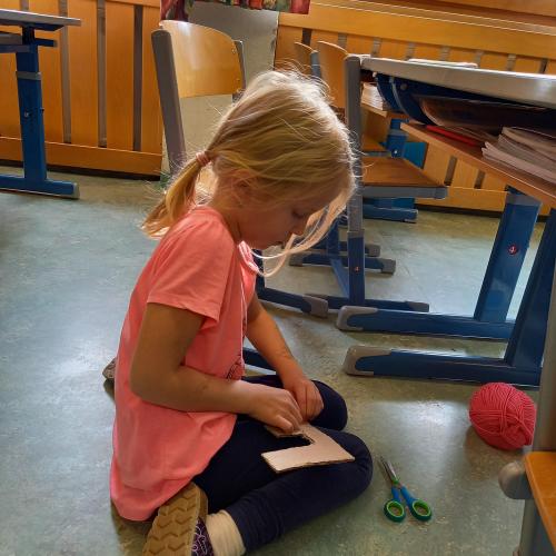 Wolle einfädeln